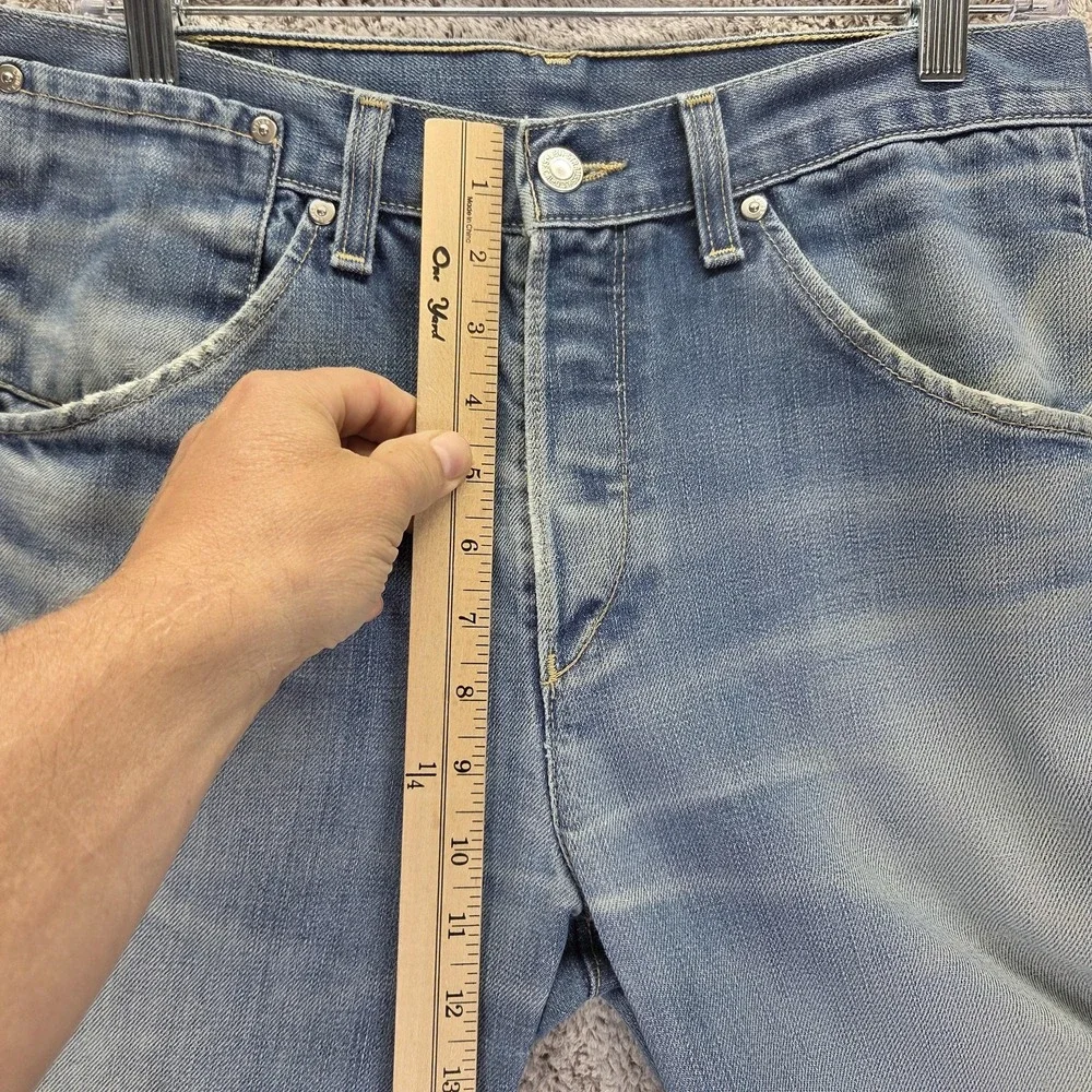 VTG Levis Engineered Jeans Mens Blue Twisted Button Fly Light Wash Fits 31x26